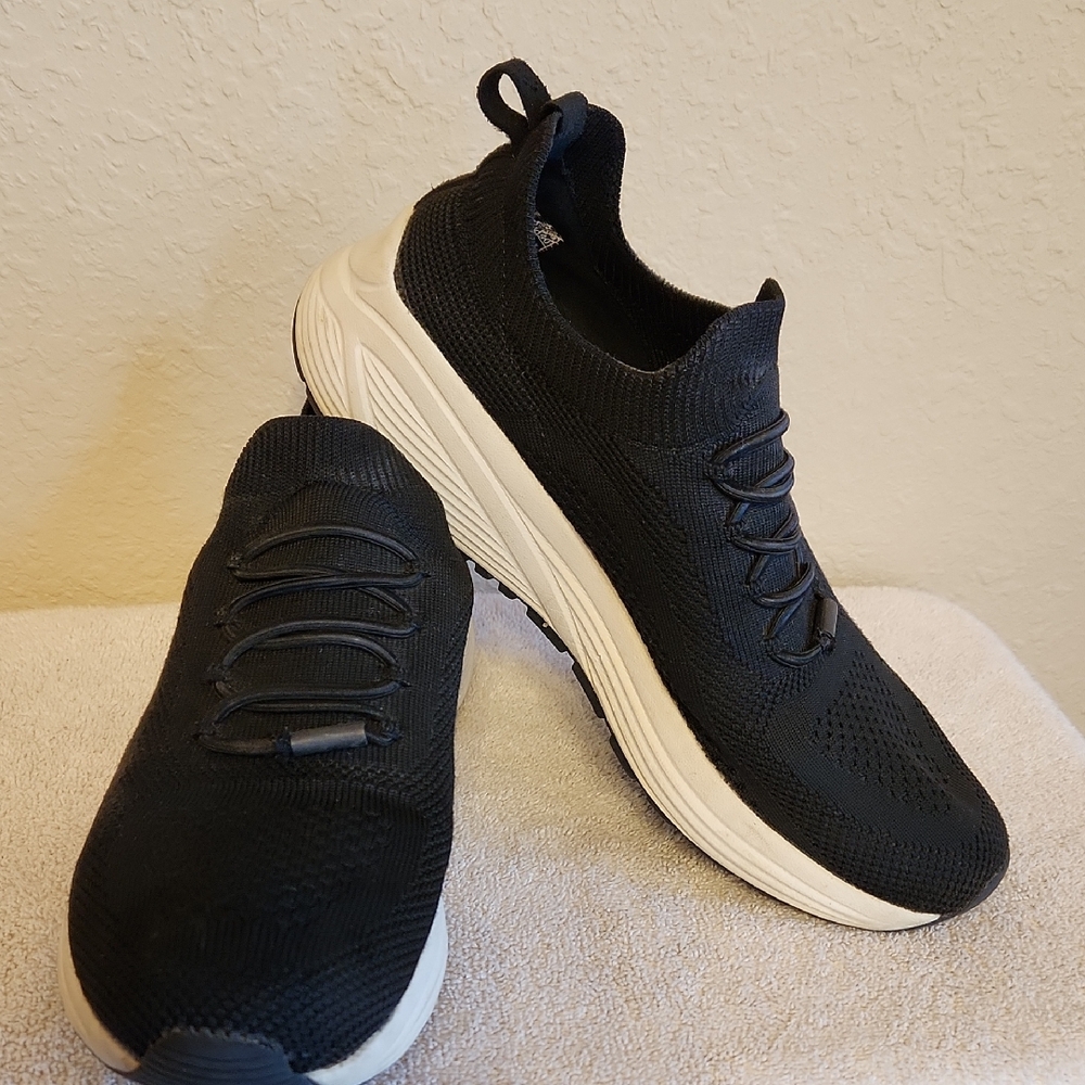 Skechers Black and White Athletic Shoes